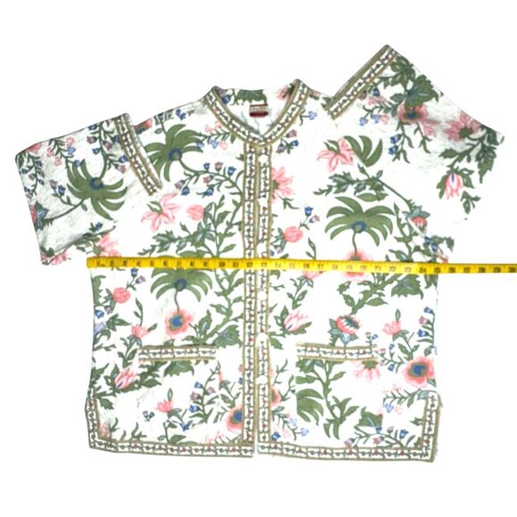 Tudor‎ Court by Haband Women's 100% Cotton Floral Jacket, Size XL - Picture 13 of 16